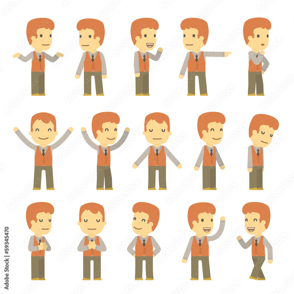 urban character set in different poses. simple flat design. urban character set in different poses. simple flat design.