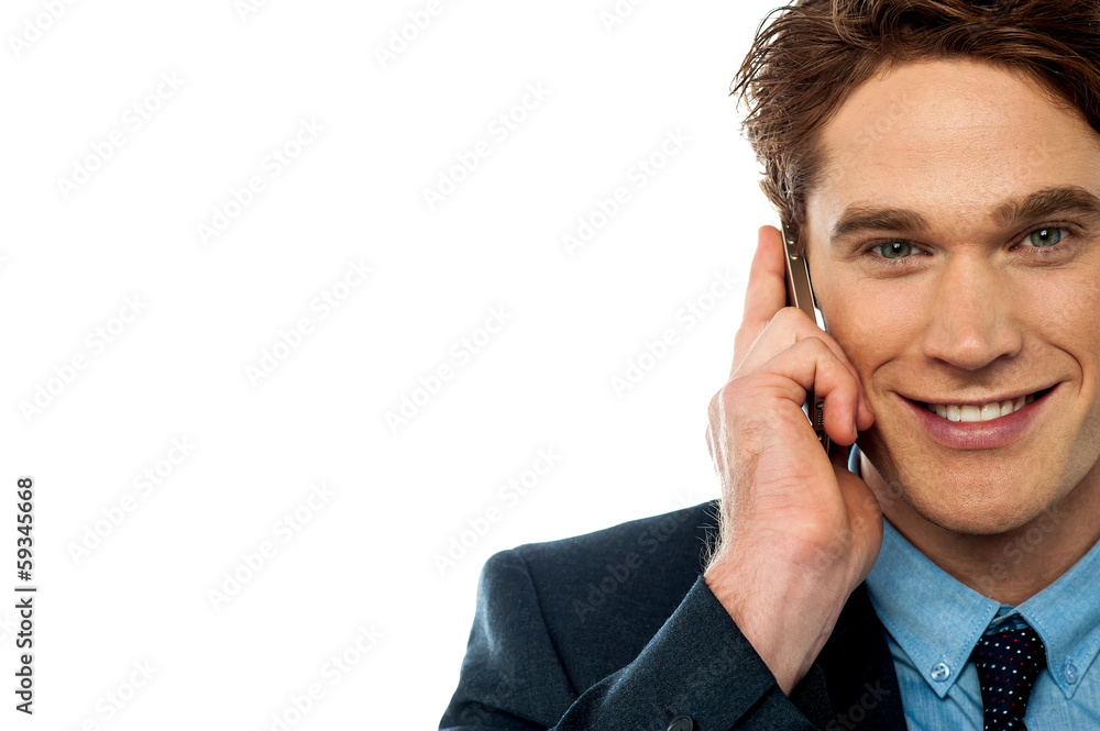 Businessman attending an important call Businessman attending an important call