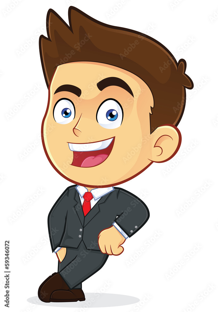 Businessman Leaning on an Empty Block Businessman Leaning on an Empty Block