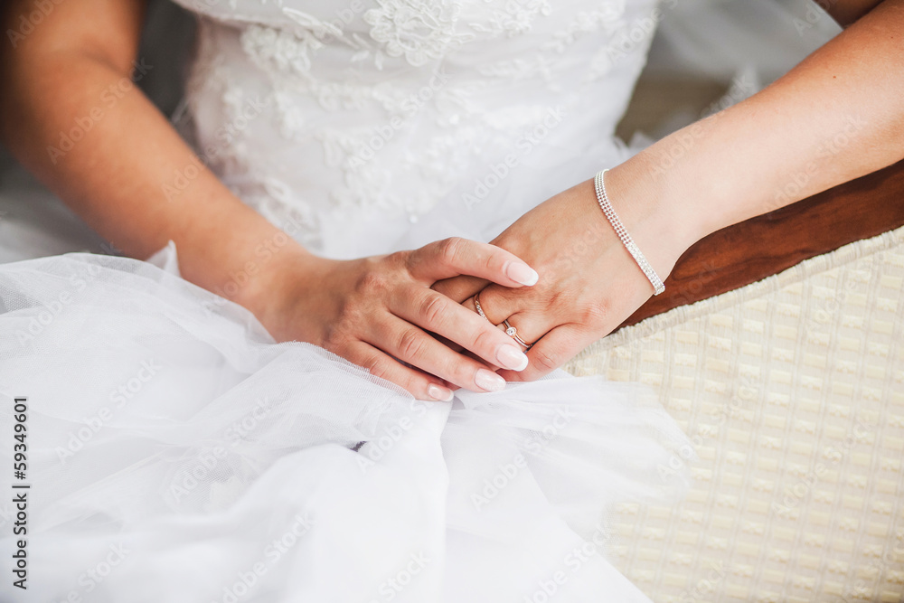 Beautiful bride's hands with manicure Beautiful bride's hands with manicure