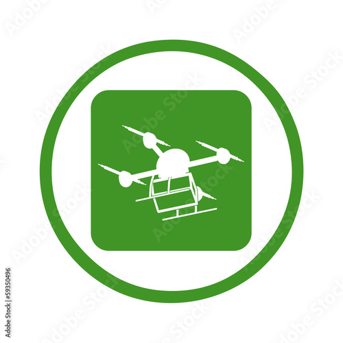 iws39 IconWebsiteSimple iws - english: drone - green icon circle web symbol - German: Drohne Zeichen in grün - g140 photo