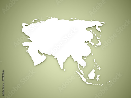 Asia map continent concept on green
