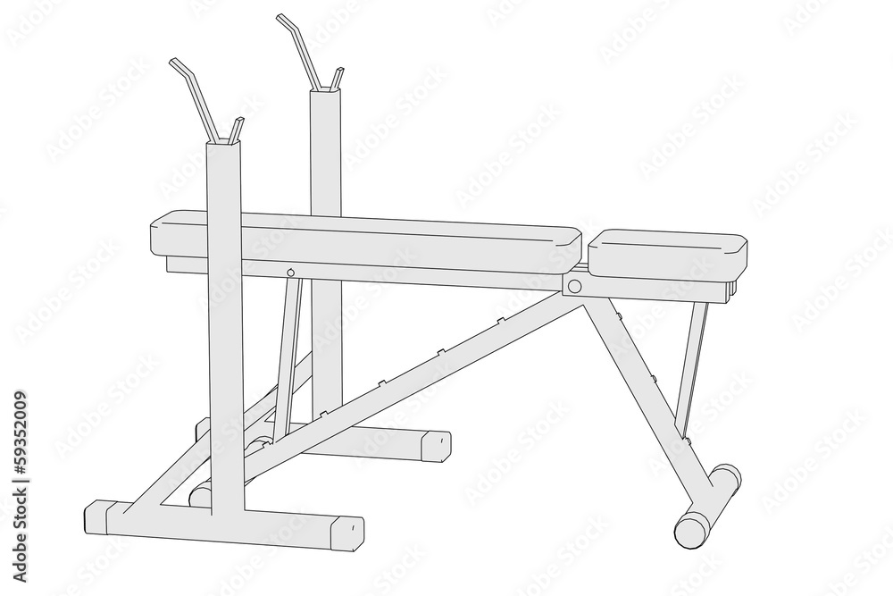 cartoon image of benchpress machine cartoon image of benchpress machine