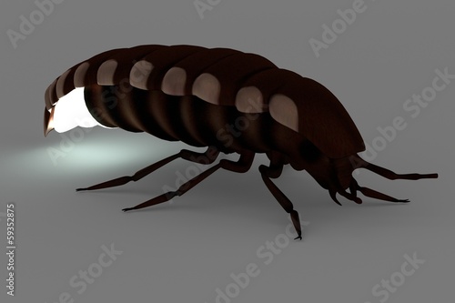 realistic 3d render of glow worm