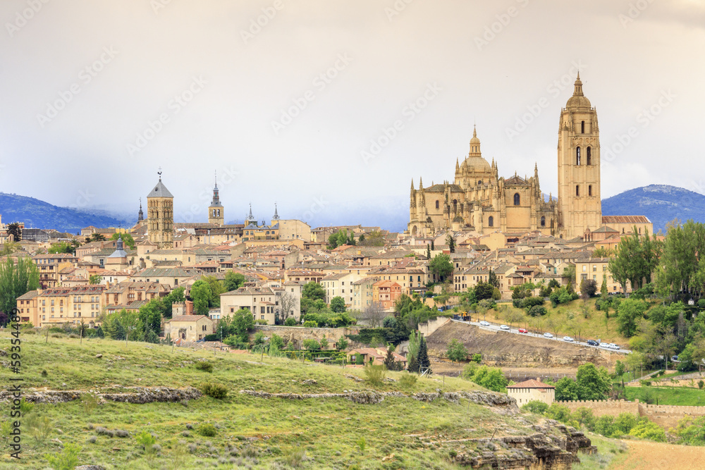 Beautiful panorama of Segovia, Spain