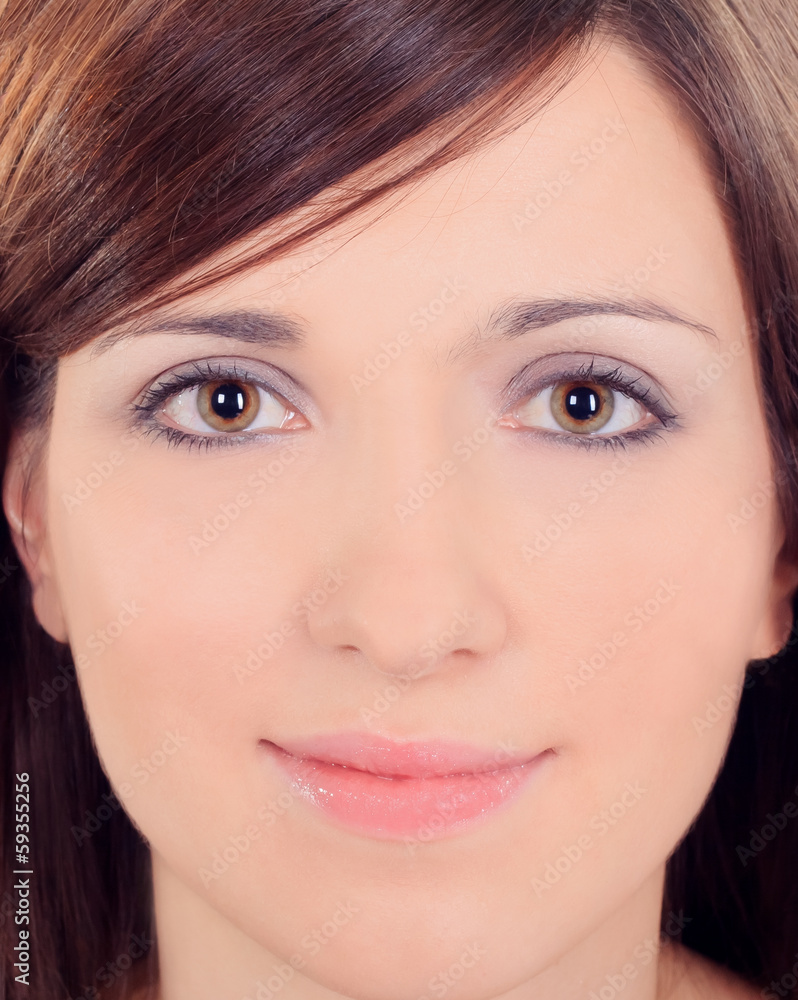 Obraz premium Portrait close up of young beautiful woman