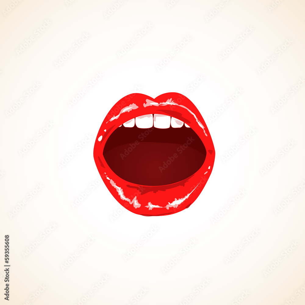 Naklejka premium Illustration of woman lips