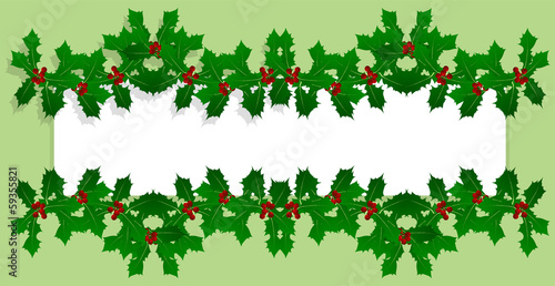Christmas holly berry vintage holiday decoration illustration ba