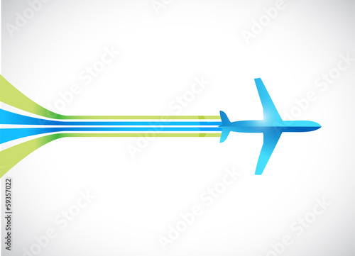 Fotografie airplane and lines illustration design
