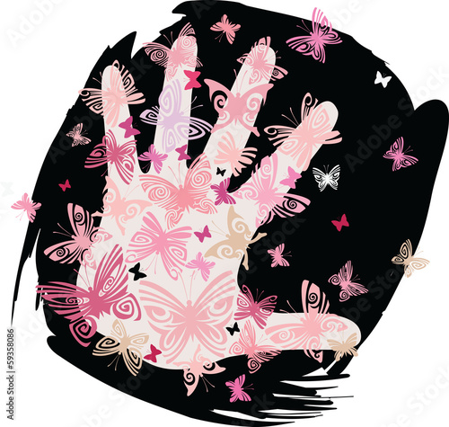 Palm and butterflies I