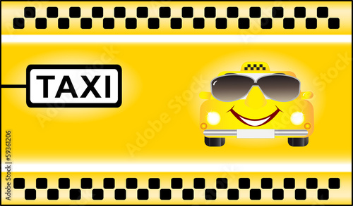 background with cartoon car on taxi stop