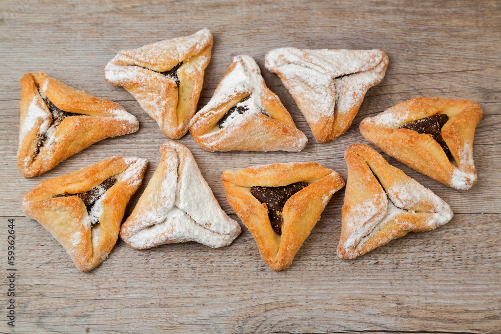 Hamantaschen cookies for Jewish festival of Purim Hamantaschen cookies for Jewish festival of Purim