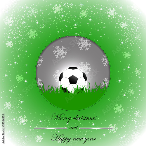 Christmas football illustration with abstract background