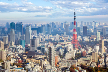 Wandcirkels Tokio Tokyo Tower hoog in Japan  © vichie81
