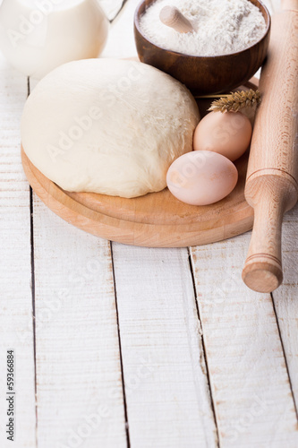 Dough and ingredients for baking