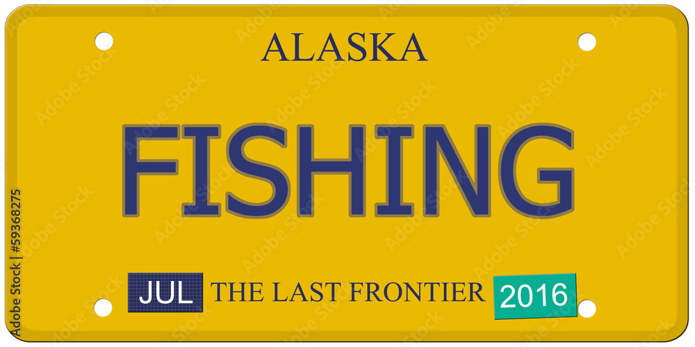 Fishing Alaska License Plate Fishing Alaska License Plate