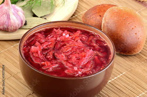Red borscht soup