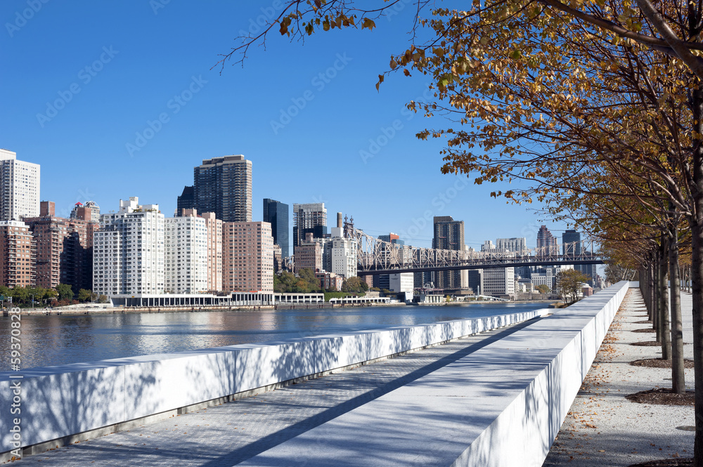 Obraz premium Roosevelt Four Freedoms park on Roosevelt Island, New York City