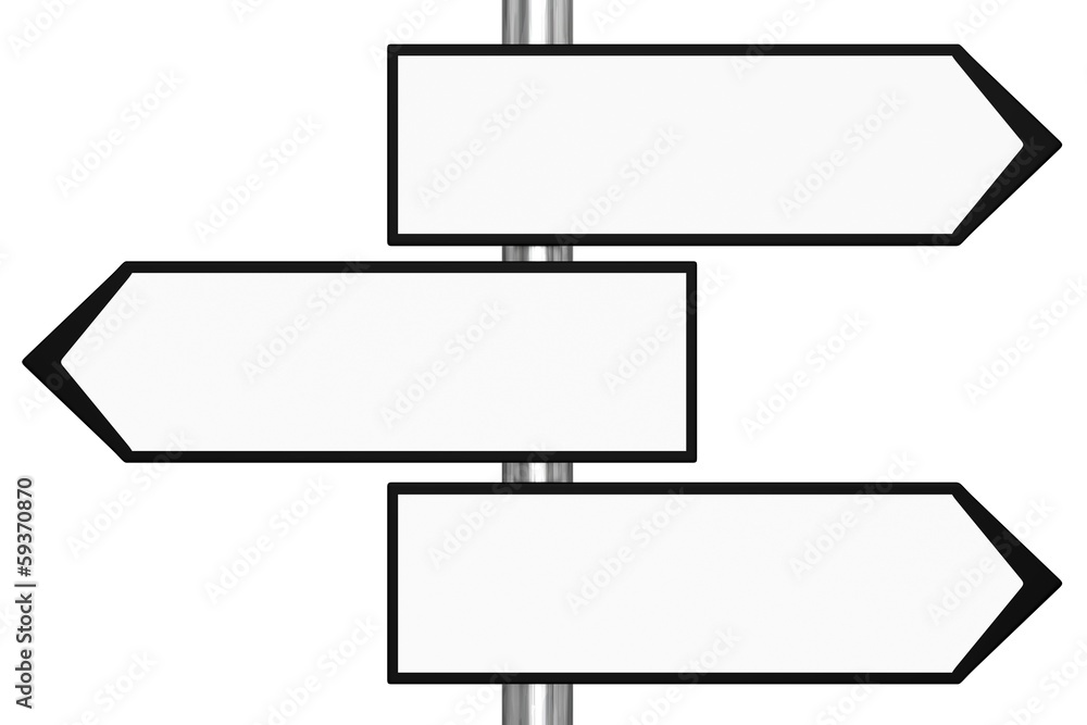 Blank Black and White Road Signs Stock Illustration | Adobe Stock