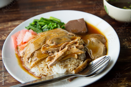 Roasted duck with rice