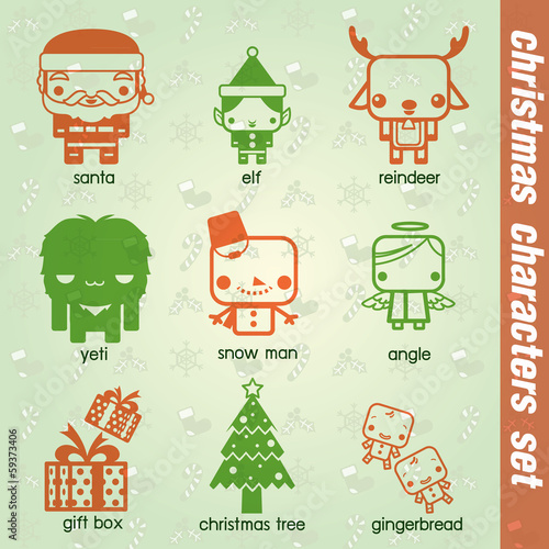 Christmas characters set