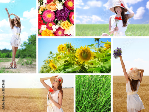 Collage of beautiful summer...
