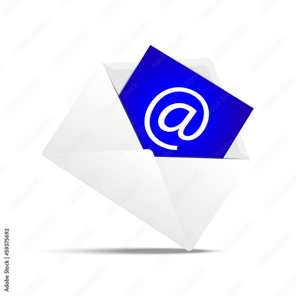 Envelope with a paper sheet, concept of e-mail Envelope with a paper sheet, concept of e-mail
