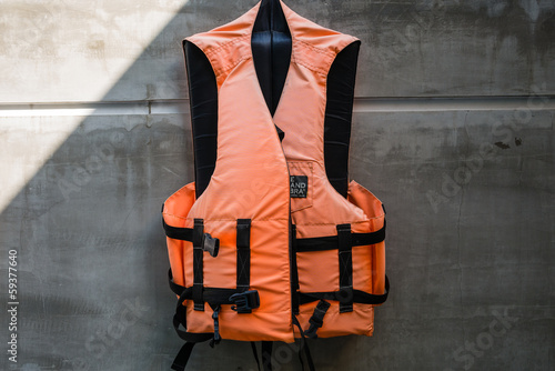 Hanging old life saving vest