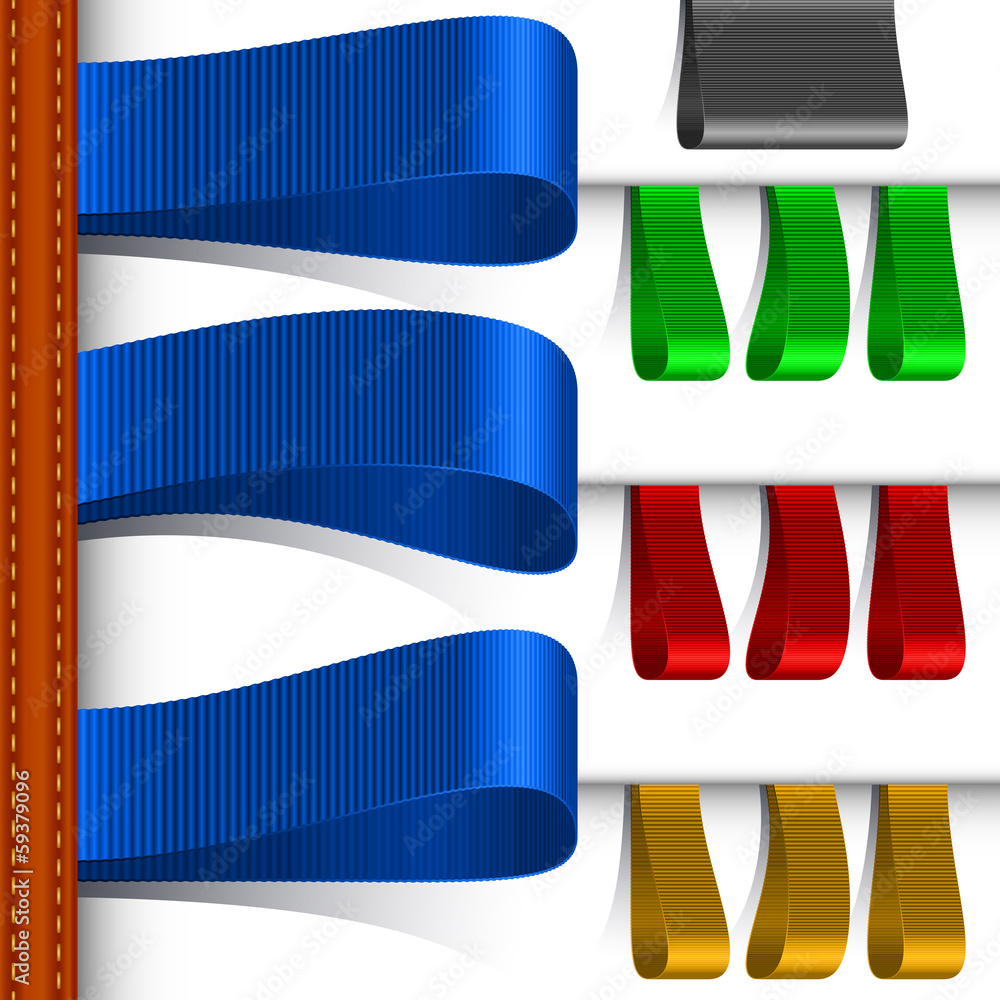 Obraz premium Clothes labels tags stickers from fabric; Vector set Eps8