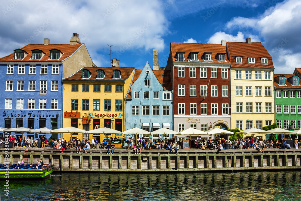 COPENHAGEN, Denmark: Houses on seafront Nyhavn