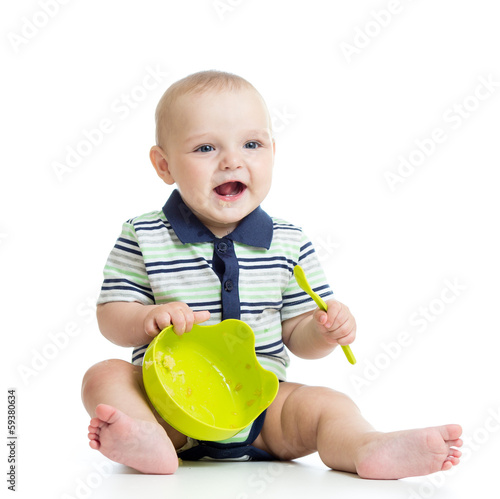baby with a spoon