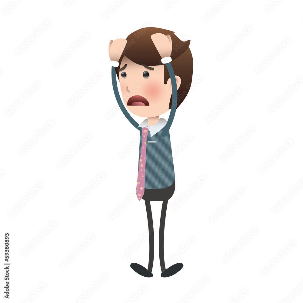 Sad businessman over white background. Sad businessman over white background.