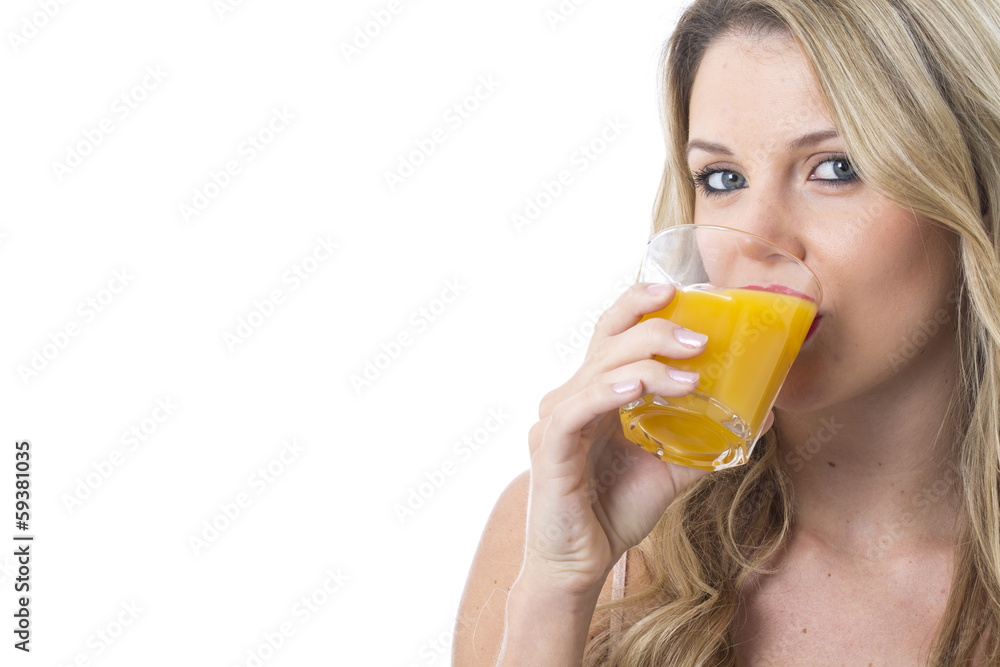 Young Woman Drinking Orange Juice Young Woman Drinking Orange Juice