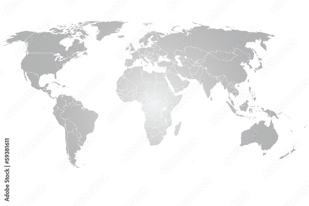 World Map Vector grey gradient
