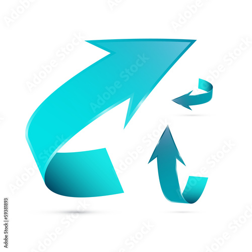 Abstract Blue 3d Arrow Icon Set