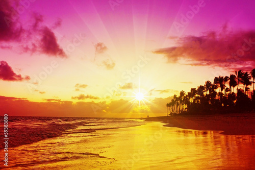 Beautiful Caribbean sunrise.