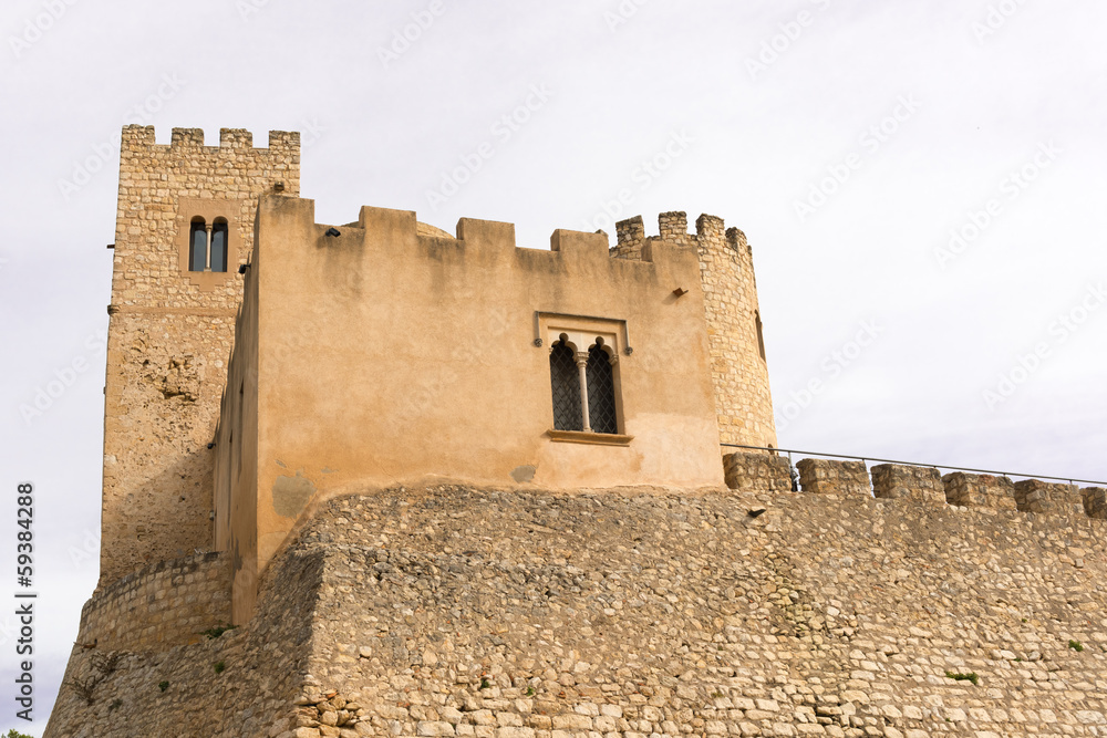 Castellet Castle near Foix dam at Barcelona, Spain