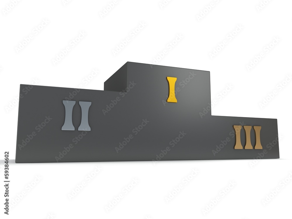 Sports winner podium isolated on white. 3d render Sports winner podium isolated on white. 3d render