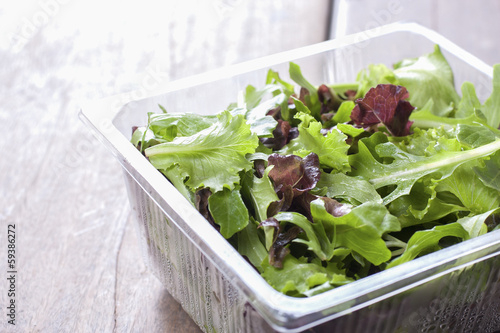 Salad, ready to eat the supermarket.