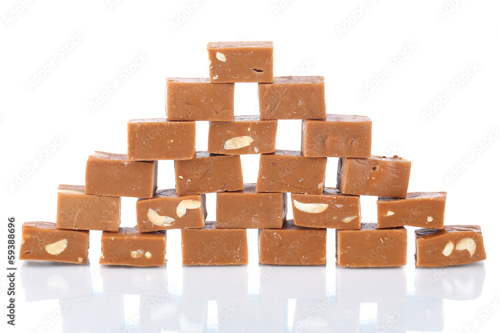 Many toffee isolated on white Many toffee isolated on white