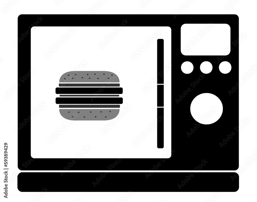 Fototapeta premium Burger dans un four à micro-ondes