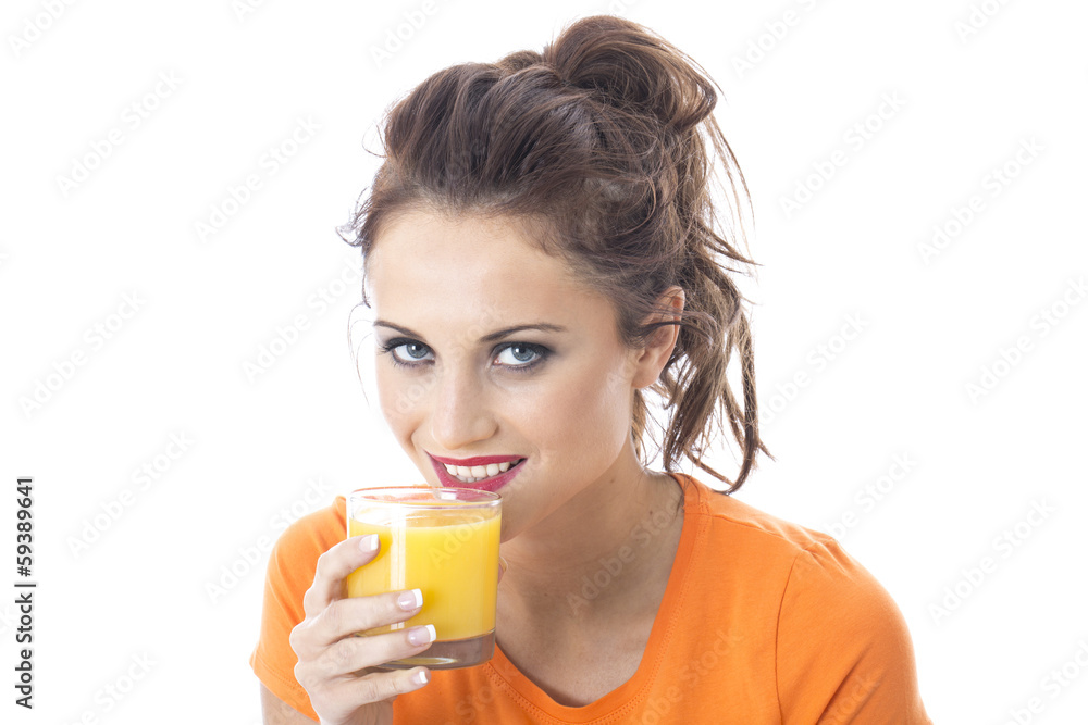 Young Woman Drinking Orange Juice Young Woman Drinking Orange Juice