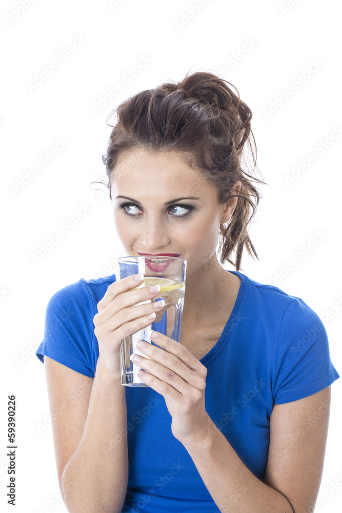 Attractive Young Woman Drinking a Glass of Water Attractive Young Woman Drinking a Glass of Water