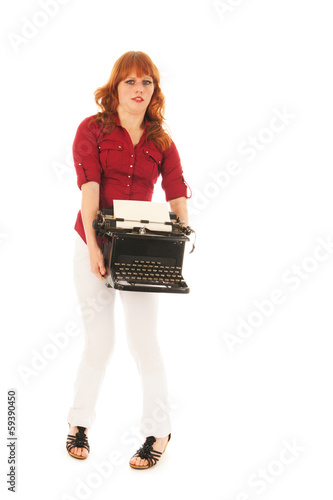 Heavy vintage black typewriter