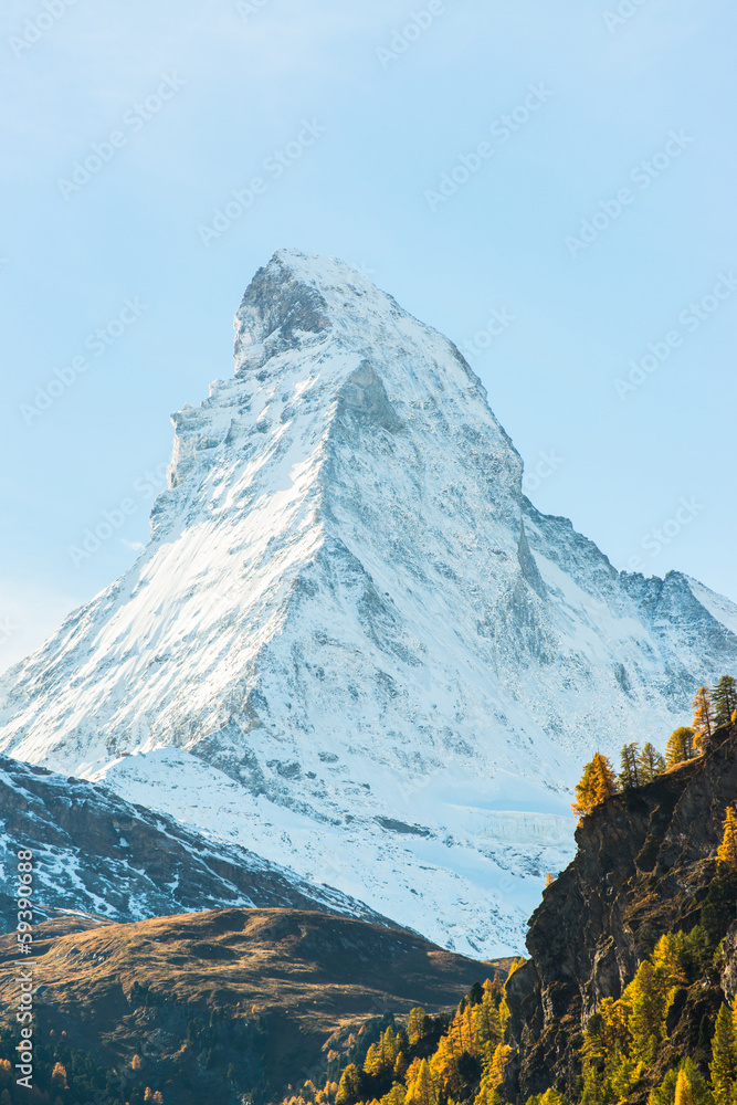 Matterhorn In Swiss Alps  Shot from the Zermatt side