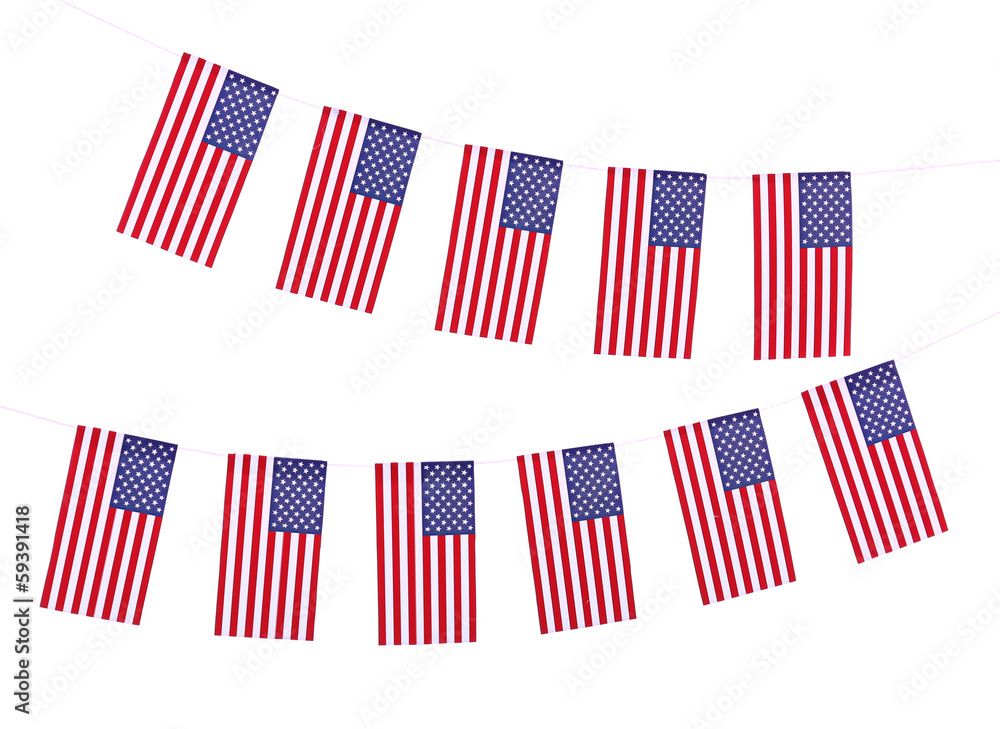 Garland of flags isolated on white Garland of flags isolated on white