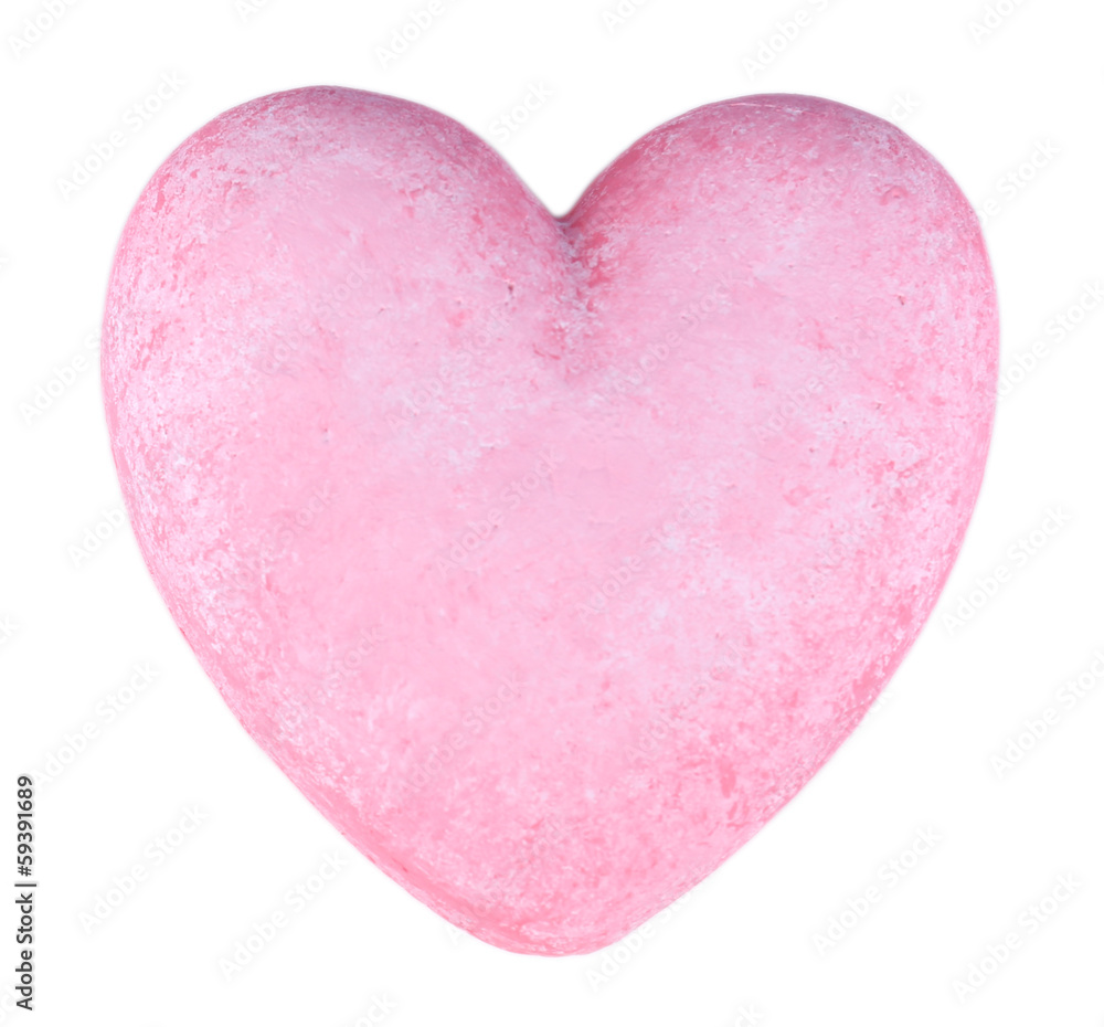 Decorative pink heart, isolated on white