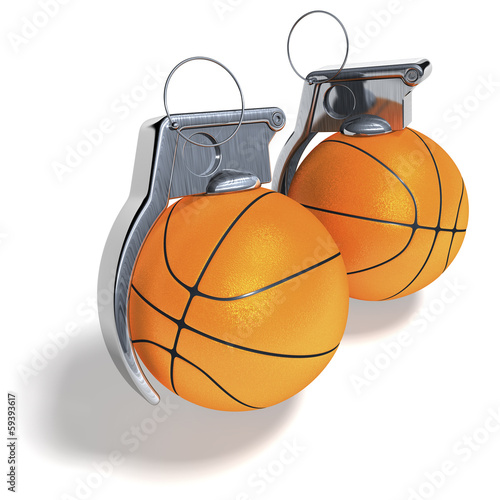 Basketball Handgranate, freigestellt, auf weiß