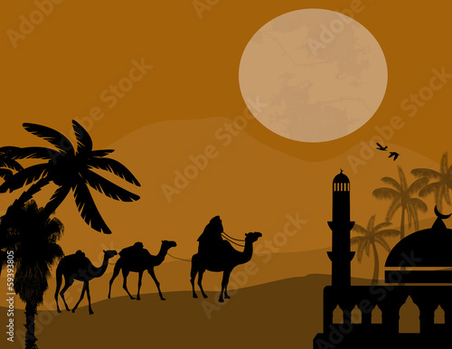 Bedouin camel caravan