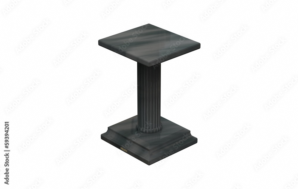 Steinpodest - Rillen,dunkel,gerade,1er-Standsäule,iso Steinpodest - Rillen,dunkel,gerade,1er-Standsäule,iso